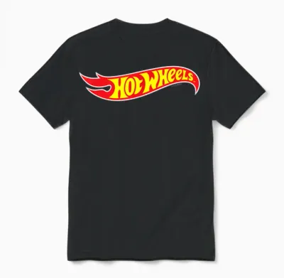 Hot Wheels - Hot Wheels Logo T-Shirt - Boys' Unisex Classic Fit Short Sleeve Crew Neck T-Shirt - Black - Size: Xs (4/5), S (6/7), M (8), L (10), Xl (12), Xxl (14/16) - Novelty T-Shirts Unisex T-Shirt - Black