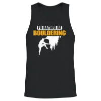 I'd Rather Be Bouldering Climbing Boulder Unisex Tank Top - Black – 2