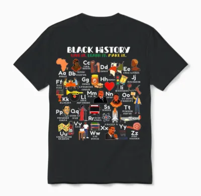 Abcs of Black History Month Pride Live It Learn It Teacher Unisex T-Shirt - Black