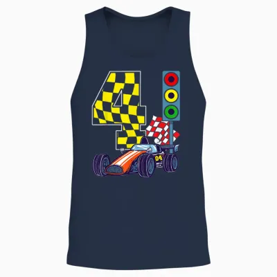 4. Geburtstag Junge Rennauto Ampel Racer 4 Jahre Alt Unisex Tank Top - Navy