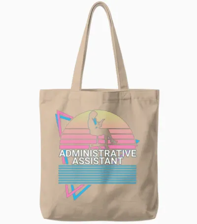 Administrative Assistant Retro Tote Bags - Natural