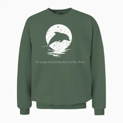So Lang Und Vielen Dank Für Alle Fische – Vintage Distressed Unisex Sweatshirt - Military Green