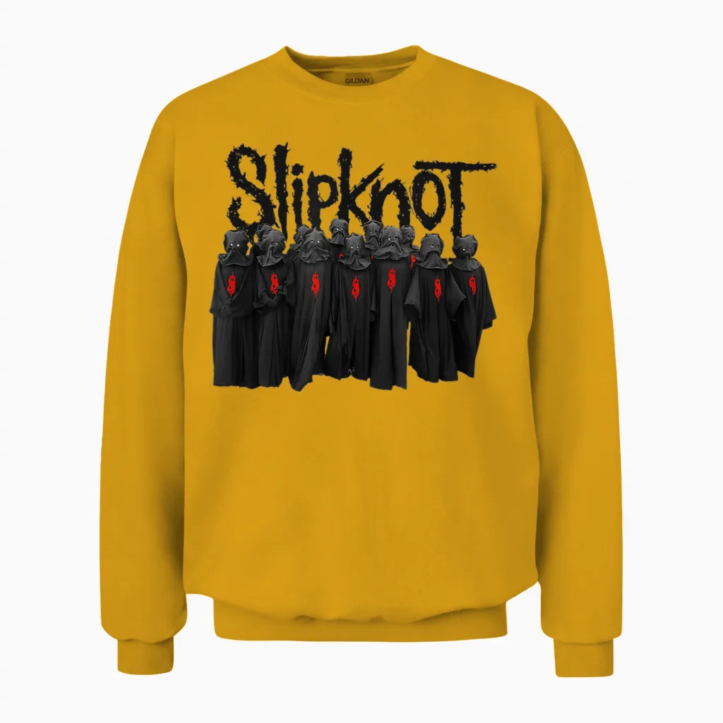 Slipknot Choir Symbol Music Band Back T-Shirt, Black, S Unisex Sweatshirt in Gold
