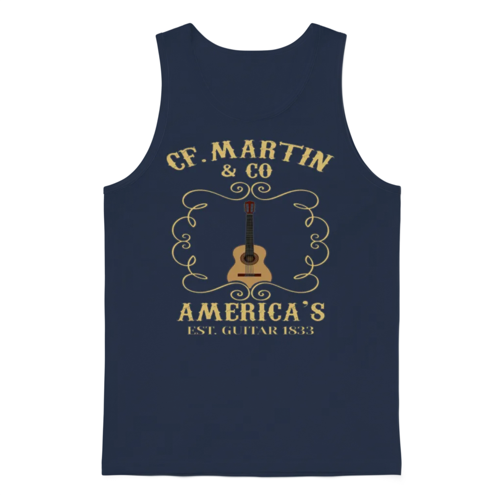 Martin Dual Guitars Vintage Birthday T Shirt Gift Unisex Tank Top - Navy