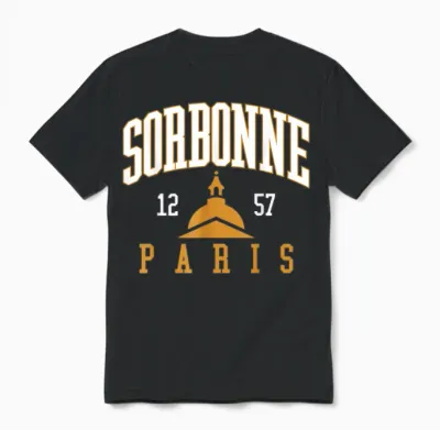 Panthéon 1257 Arched Sorbonne Paris Administrative District Unisex T-Shirt - Black