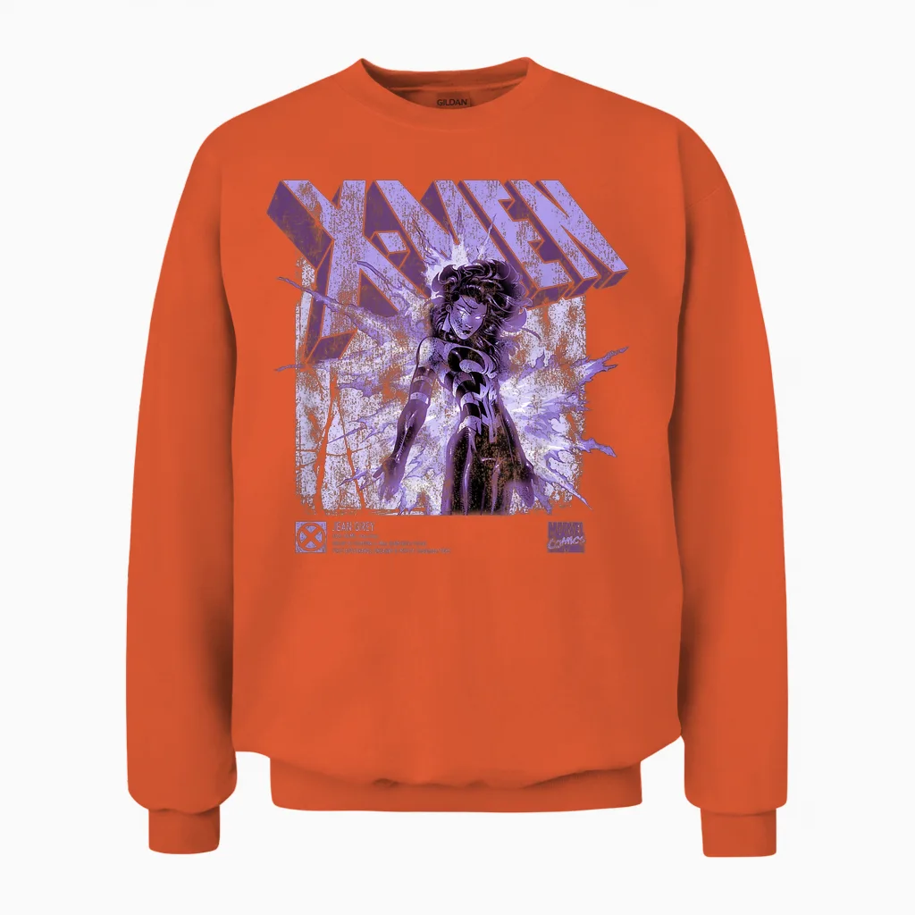 Marvel X-Men Jean Grey Info Unisex Sweatshirt in Orange
