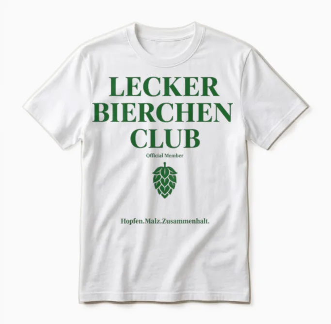 Lecker Bierchen Club Unisex T-Shirt in White