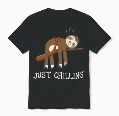 Sloth Just Chilling Unisex T-Shirt - Black