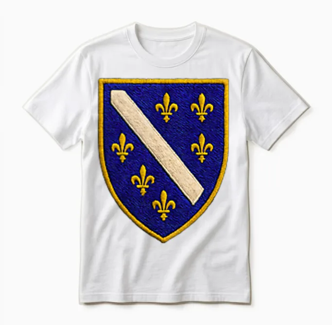Bosnien-Hercegowina-Erbe | Bosna Lily Shield Unisex T-Shirt in White