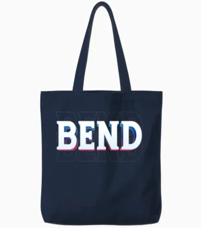 Retro - Bend Tote Bags - Navy