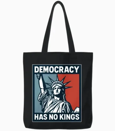 Democracy Has No Kings Tote Bags - Black