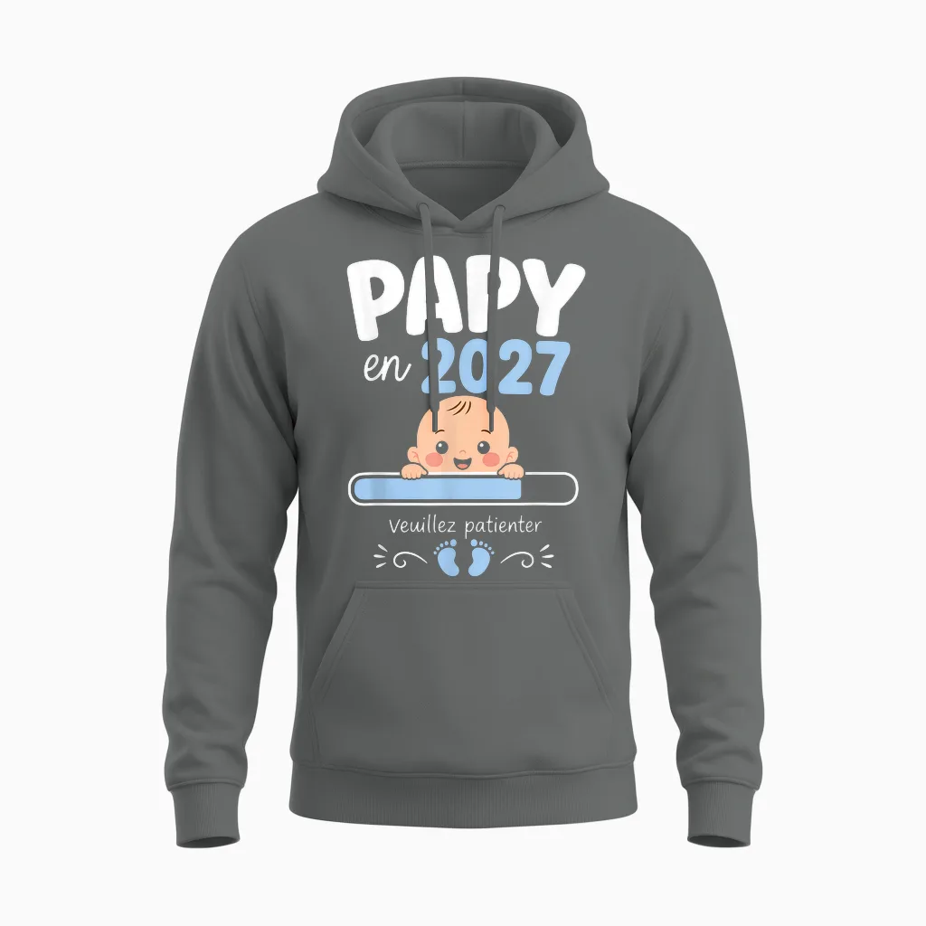 Futur Papy En 2026 Cadeau Annonce Grossesse Grand-Père Unisex Hoodie in Graphite Heather