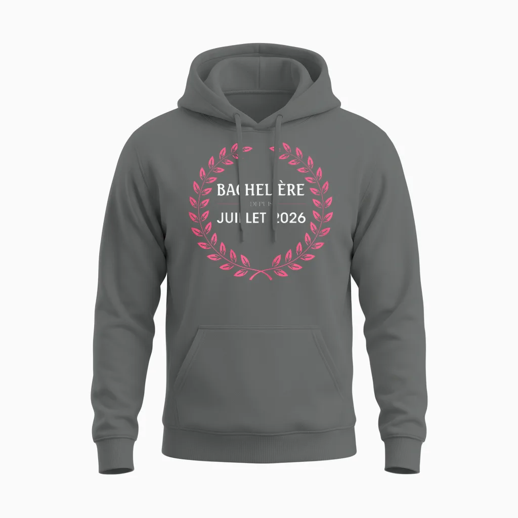 Bachelière 2026 Félicitations Réussite Bac Souvenir Fille Unisex Hoodie in Graphite Heather