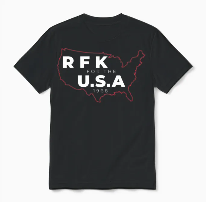Rfk Campaign Robert F Bobby Kennedy Unisex T-Shirt in Black