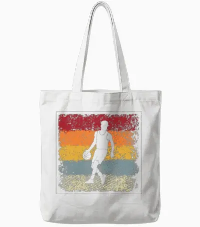 Basketball Retro Tote Bags - White