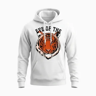 Eye of the the Tiger Retro Unisex Hoodie - White