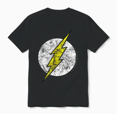 Graphique Vibrant Du Symbole Du Héros Lightning Bolt Unisex T-Shirt - Black