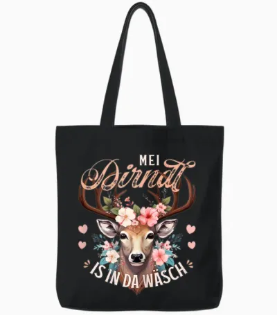 Women's Traditional Costume T-Shirt, Costume Replacement Dirndl T-Shirt, Black Tote Bags - Black