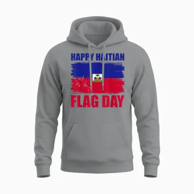 Fireworks Happy Haitian Flag Day Haiti Pride Men Women Unisex Hoodie - Sport Grey