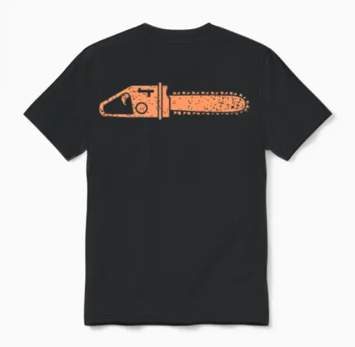 Vintage Chainsaw Chain Saw Unisex T-Shirt in Black
