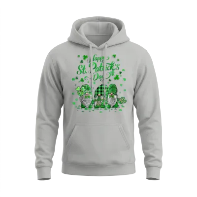 Happy St Patric Day Gnomes Saint Paddys Pattys Unisex Hoodie - Ash