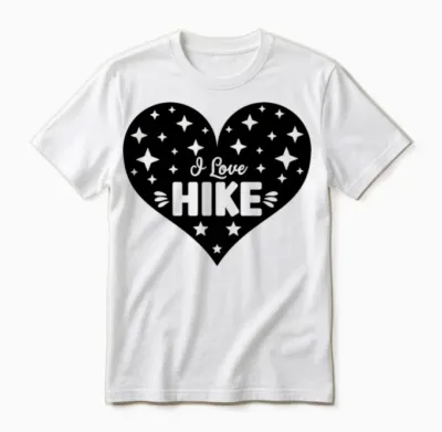 I Love Hike Funny Gift Unisex T-Shirt - White