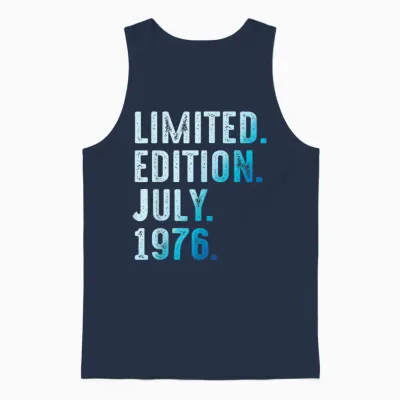 Juillet 1976 Année 1976 Rétro 1976 Vintage édition Limitée Unisex Tank Top - Navy