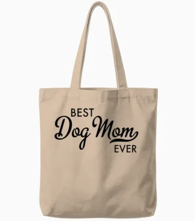 Dog Mom Tote Bags - Natural