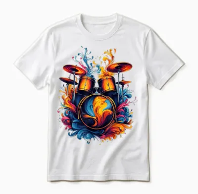Drummer Drummer T-Shirt with Drums Unisex T-Shirt - White