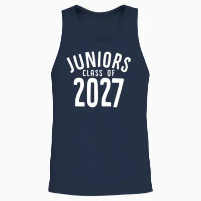 Juniors Class of 2027 School Graduation Funny Unisex Tank Top - Navy