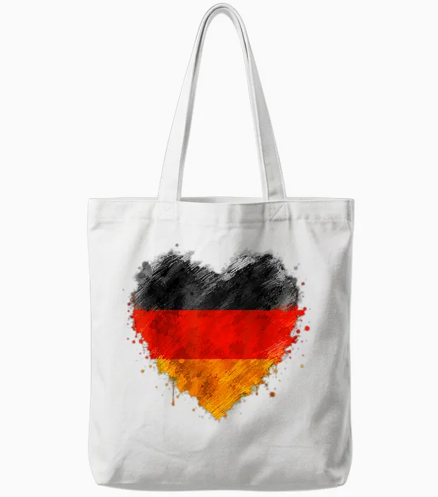 Deutschland Herz T-Shirt Mit Der Deutschen Flagge - Germany Tote Bags in White