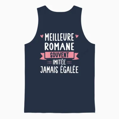 Unique Women's Humour Gift Personalized Name Romane T-Shirt, Black, Female X-Small Unisex Tank Top - Navy