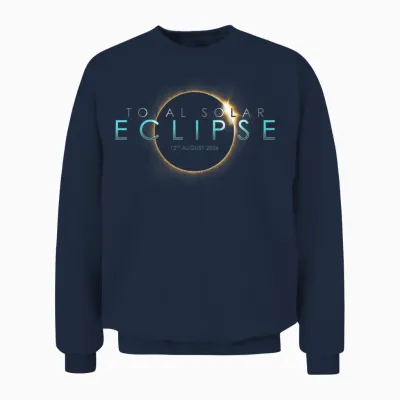 Total Solar Eclipse 12th August 2026 Celebrate Totality Unisex Sweatshirt - Navy