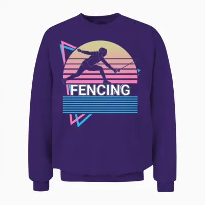 Fencing Fencer Retro Unisex Sweatshirt - Purple