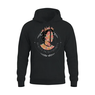 Beauty in Authority Retro Queen Royalty Designs Unisex Hoodie - Black