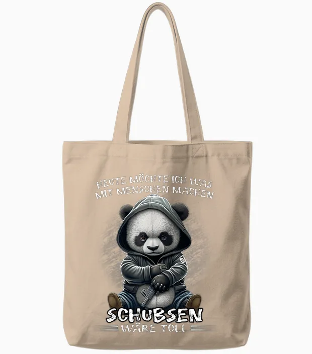 Heute Möchte Ich Was Mit Menschen Machen Schubsen Wäre Toll T-Shirt, Black Tote Bags in Natural