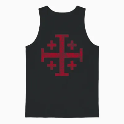 Knight's Templar Jerusalem Cross Kingdom Of Unisex Tank Top - Black