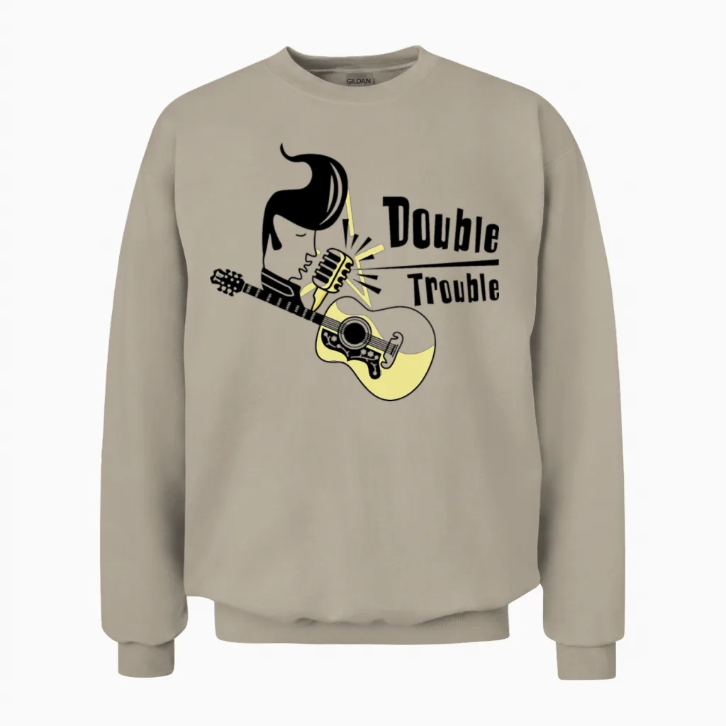 Double Trouble Music - Lovers Unisex Sweatshirt in Sand