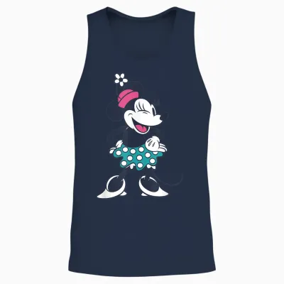 Amazon Essentials Disney Standing and Winking Retro Minnie Unisex Tank Top - Navy