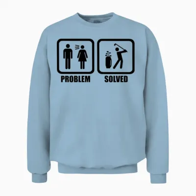Funny Golf Problem Solved Unisex Sweatshirt - Light Blue