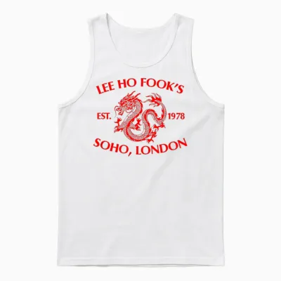 Le Ho Fooks Chinese Werewolf Restaurant Retro Vintage T-Shirt - Unisex-Adults - Black - Small - Short Sleeve - Unisex Tank Top - White