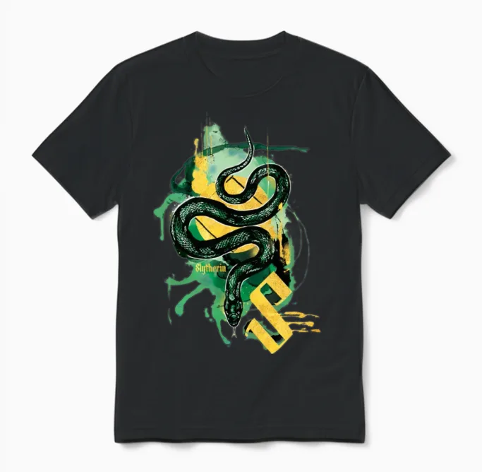 Harry Potter Slytherin Snake Unisex T-Shirt in Black