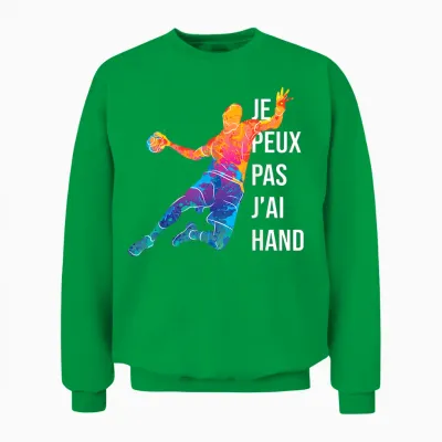 Je Peux Pas Je Ai Hand Handball Handball Funny T-Shirt, Black, S Unisex Sweatshirt - Irish Green
