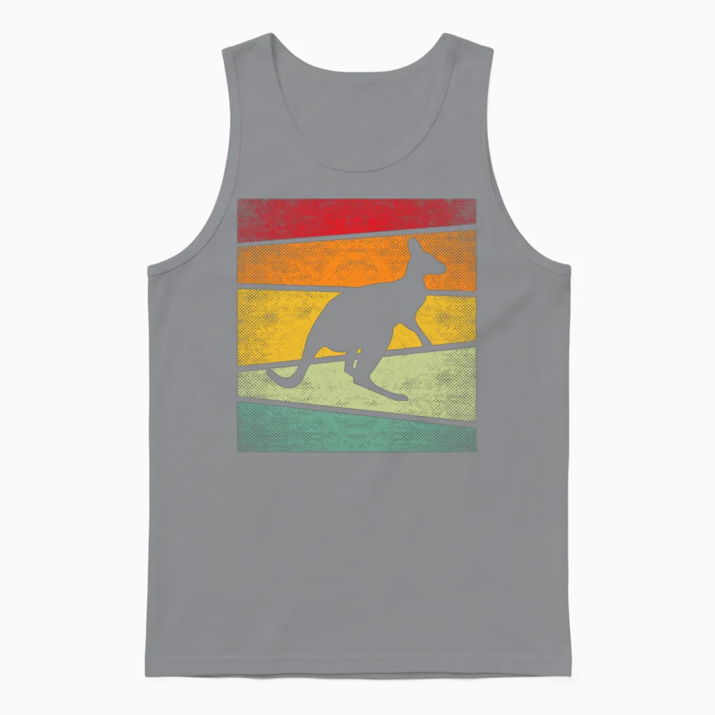Kangaroo Retro Unisex Tank Top in Sport Grey