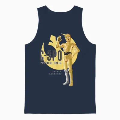 Star Wars C-3po Protocol Droid Texte Unisex Tank Top - Navy