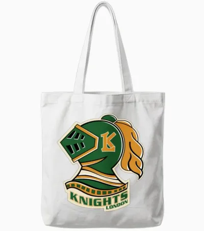London Knights Ice Hockey Logo Tote Bags - White
