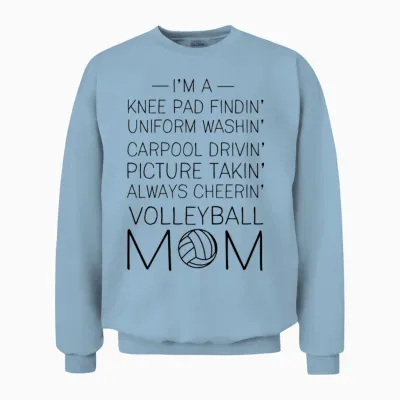 Volleyball Mom Checklist Unisex Sweatshirt - Light Blue