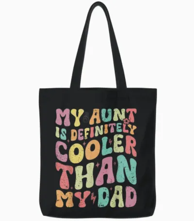 Meine Tante Ist Definitiv Cooler Als Mein Vater, Junge, Mädchen, Tante Love Tote Bags - Black