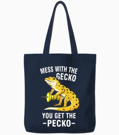 Mess with the Gecko You Get the Pecko 1 Tote Bags - Navy