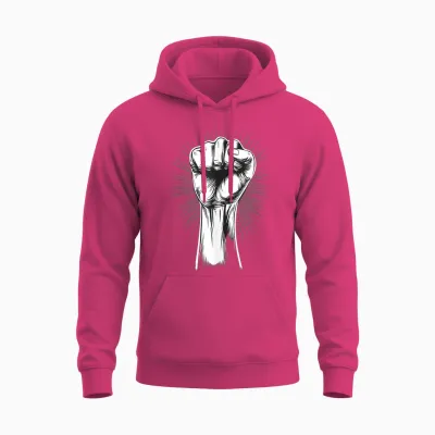 Fist Up Resistance Symbol Unity Unisex Hoodie - Heliconia